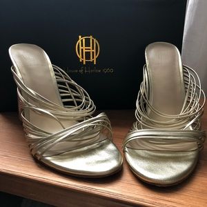 House of Harlow Strappy Gold Slides